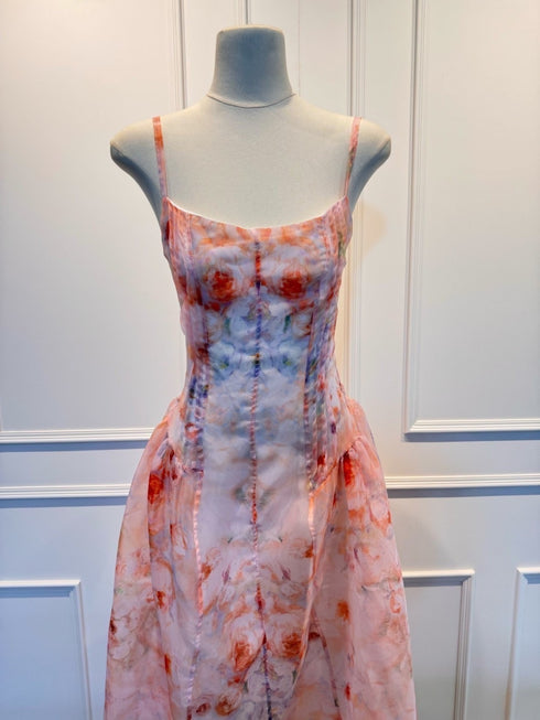 Summer Organza Bustier Tie Dye Spaghetti Strap Dress